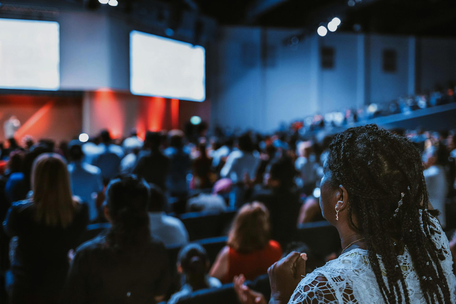 An audience gathered at a conference